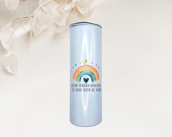 Thermo mug - 500 ml stainless steel with lid - kindergarten teacher - Little people need hearts as big as yours - gift