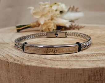 Men's Bracelet - Engraving - Personalized - Stainless Steel - Gift - Fashion Jewelry - Father's Day