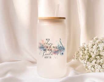Iced coffee glass | Personalized | Frosted glass