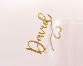 Name plate glass pendant, place cards to hang up