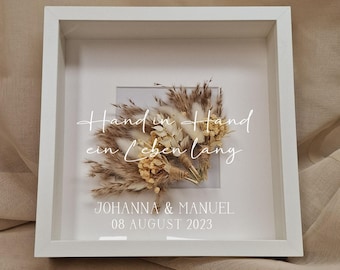 Bridal bouquet frame 3D - picture frame for bridal bouquet - flower frame with saying