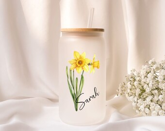 Iced coffee glass | Personalized | Frosted glass