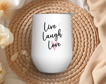 Personalized Thermo Mug - Live Laugh Love