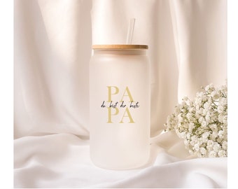 Iced coffee glass | Personalized | Frosted glass | Dad, you're the best