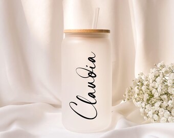 Iced coffee glass | Milk glass | Gift | Personalized - ToGo - Holiday - Summer - Cocktail