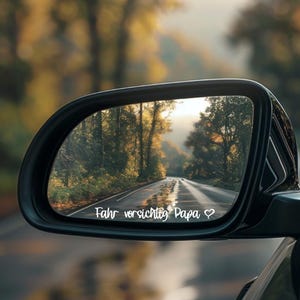 Adesivo per auto - Guida con prudenza papà - Adesivo - Specchietto retrovisore - Specchietto interno