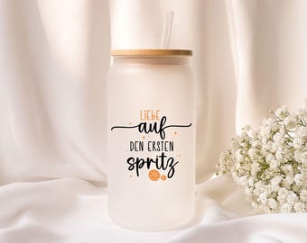 Iced coffee glass | Personalized | Frosted glass | Aperol | Summer | Beach | Cocktail |