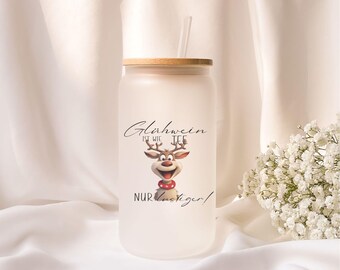 Iced coffee glass | Personalized | Frosted glass | Gift | Winter | Christmas