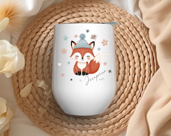 Thermo mug personalized with a cute fox motif