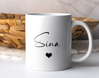 Personalized Mug - Heart - Gift - Coffee - Tea