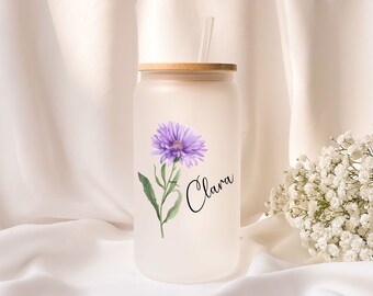 Iced coffee glass | Personalized | Frosted glass