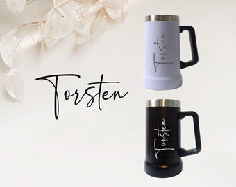 Laser Engraved Stainless Steel Beer Mug - Personalized