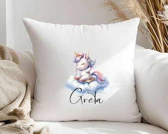 Pillowcase (40.6 x 40.6 cm) - Unicorn Motif - Personalized - Gift