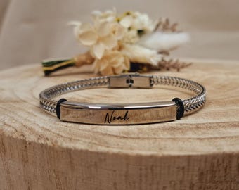 Men's Bracelet - Engraving - Personalized - Stainless Steel - Gift - Fashion Jewelry - Father's Day