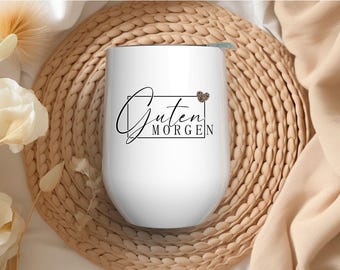 Thermobecher - Herz - leopard -  Geschenk - ToGo - Personalisiert