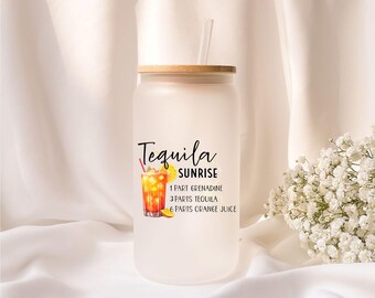 Iced Coffee Glass | Personalized | Frosted Glass | Gift | Cocktails | Summer | Beach |