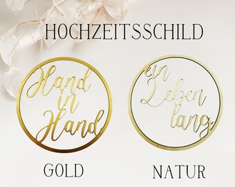 2x wedding signs - chair signs diameter 30 cm