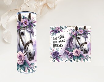 500 ml stainless steel thermos flask with lid - Just a girl who loves Horses