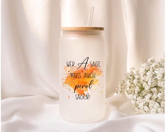 Iced coffee glass | Personalized | Frosted glass | Aperol