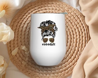 Thermo mug - momlife - leopard - gift - to-go - personalized