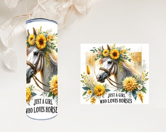 Thermobecher 500 ml Edelstahl mit Deckel - Just a girl who loves Horses