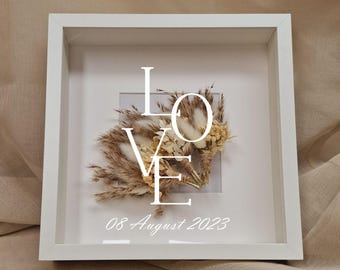 Bridal bouquet frame 3D - picture frame for bridal bouquet - flower frame with saying