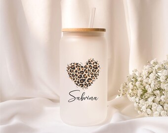 Iced coffee glass | Frosted glass | Gift | Personalized - ToGo - Vacation - Summer - Cocktail