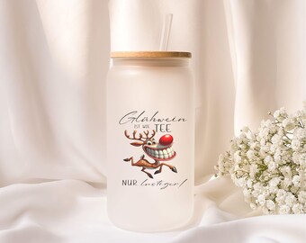 Iced coffee glass | Personalized | Frosted glass | Gift | Winter | Christmas