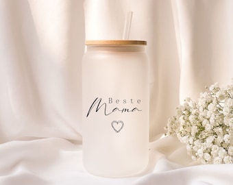 Iced coffee glass | Personalized | Frosted glass | Best Mom