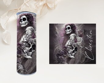 Thermo mug 500 ml stainless steel with lid - Gothic - Skull