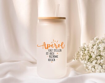 Iced coffee glass | Personalized | Frosted glass | Aperol | Summer | Beach | Cocktail |