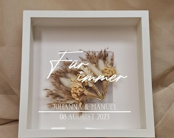 Bridal bouquet frame 3D - picture frame for bridal bouquet - flower frame with saying