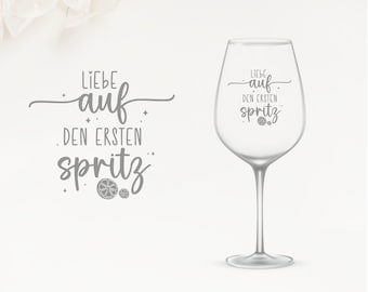 Wine glass - Engraved - Love at first spritz