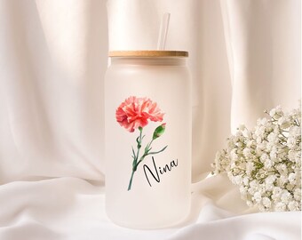 Iced coffee glass | Personalized | Frosted glass