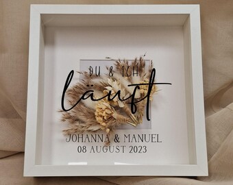 Bridal bouquet frame 3D - picture frame for bridal bouquet - flower frame with saying