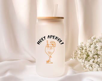 Iced coffee glass | Personalized | Frosted glass | Aperol | Summer | Beach | Cocktail |