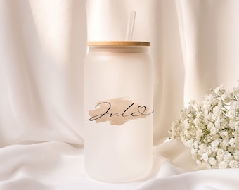 Iced coffee glass | Personalized | Frosted glass