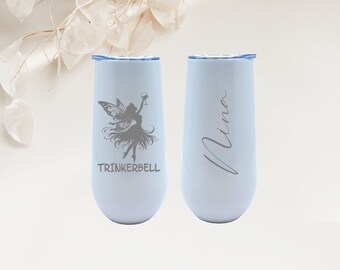 Personalized - Laser Engraved Champagne Thermo Mug - Trinkerbell
