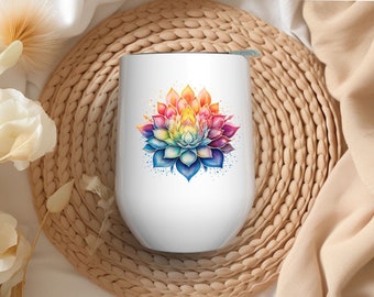 Personalized Thermo Mug - Colorful Motif - 350 ml - Lid - Stainless Steel