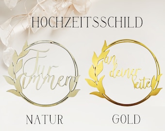 2x wedding signs - chair signs diameter 30 cm