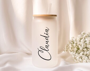 Iced coffee glass | Milk glass | Gift | Personalized - ToGo - Holiday - Summer - Cocktail