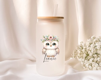 Iced coffee glass | Personalized | Frosted glass