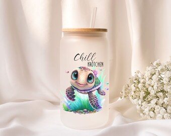 Chill Krötchen glass, glass optics with bamboo lid