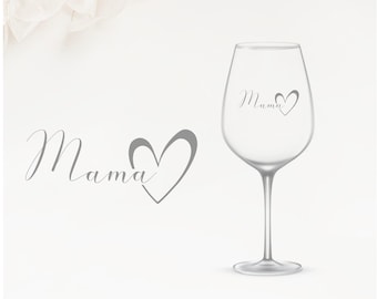 Wine glass - Engraved - Mom