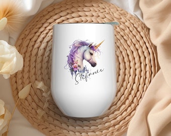 Thermo mug - Unicorn - own text - Gift - Personalized