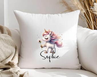 Pillowcase (40.6 x 40.6 cm) - Unicorn Motif - Personalized - Gift