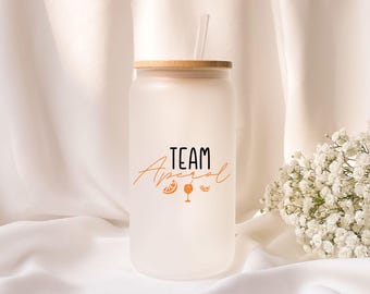 Iced coffee glass | Personalized | Frosted glass | Aperol | Summer | Beach | Cocktail |