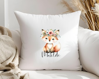 Pillowcase (40.6 x 40.6 cm) - Fox Motif - Personalized - Gift
