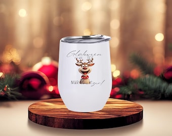 Personalized thermal mug - Winter - Christmas - Mulled wine - Gift - ToGo - Elk - Santa Claus