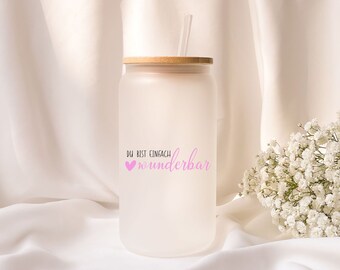 Iced coffee glass | Personalized | Frosted glass | You are simply wonderful